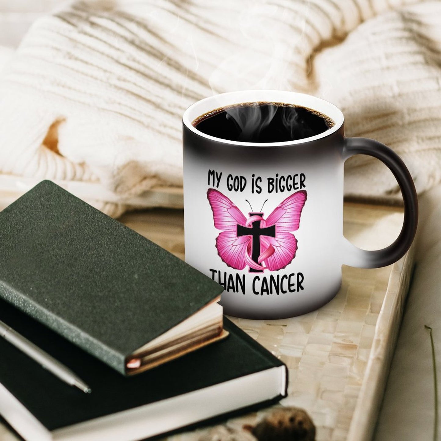 He Is Bigger Than Cancer Cancer Survivor Christian Color Changing Mug (Dual-sided)