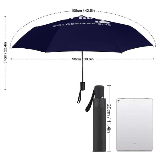 Do It For Him Auto Umbrella with Printed Pattern Outside - ClaimedbyGodDesigns