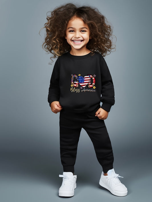 GOD BLESS AMERICA Patriotic American Toddler Christian Casual Outfit claimedbygoddesigns