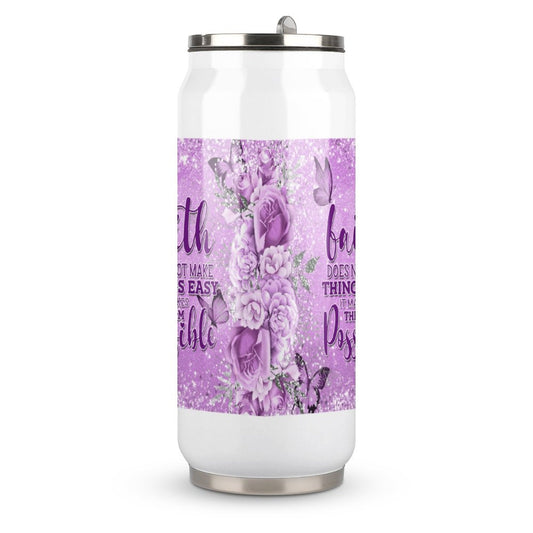 Faith Does Not Make Things Easy It Makes Them Possible Christian Stainless Steel Tumbler with Straw SALE-Personal Design