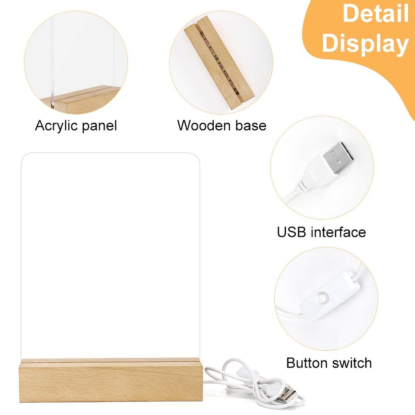 He Gave Me The Victory Christian Acrylic Night Light with Wooden Base Christian Gift Idea