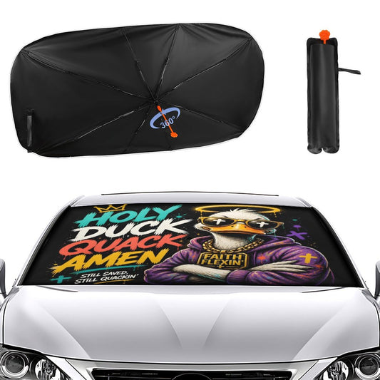 Holy Duck — Quack Amen Christian Car Sunshade Umbrella - ClaimedbyGodDesigns