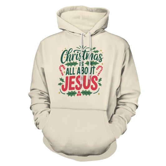 Christmas Is All About Him Women's Christian Pullover Hooded Sweatshirt