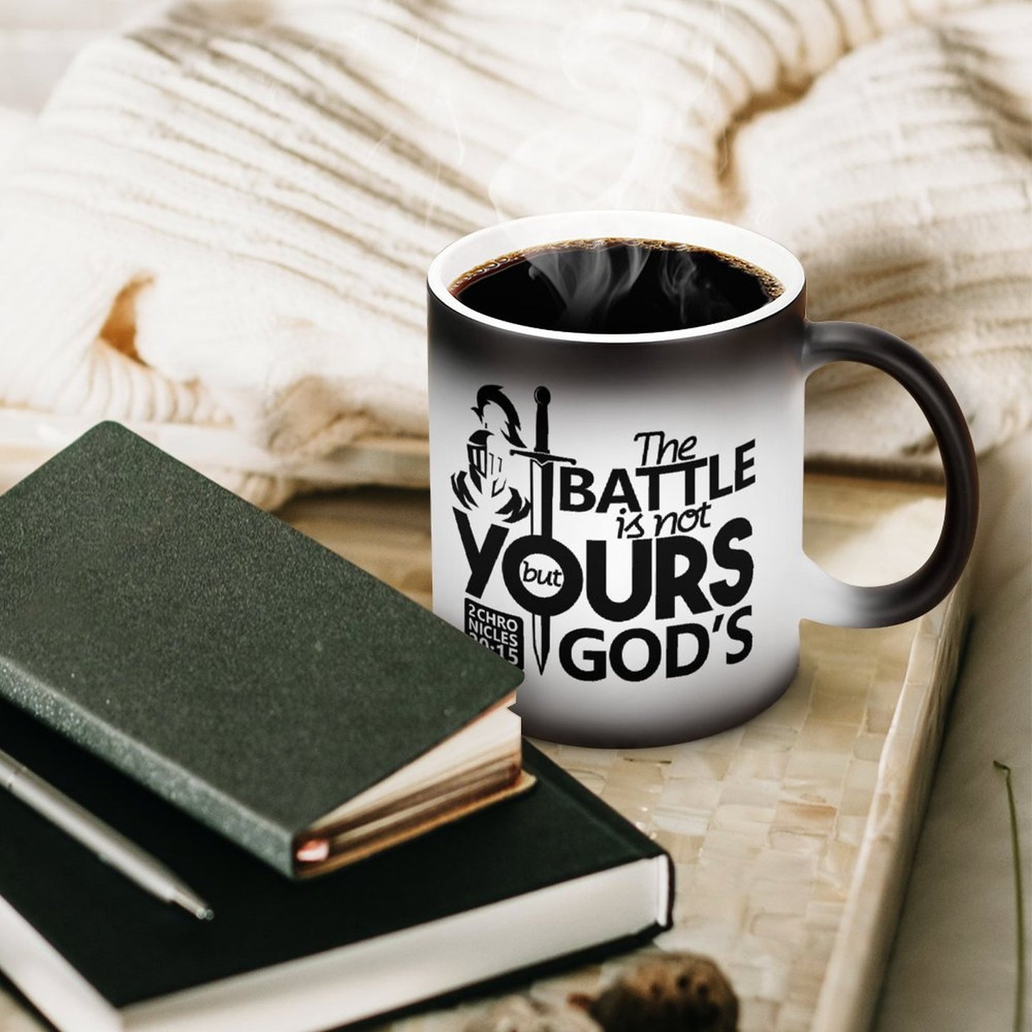 The Battle Is Not Yours Christian Color Changing Mug (Dual-sided)
