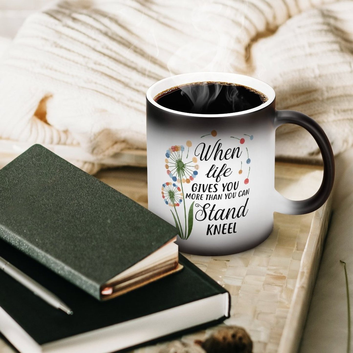 When Life Gives You More Than You Can Stand Kneel Christian Color Changing Mug (Dual-sided)