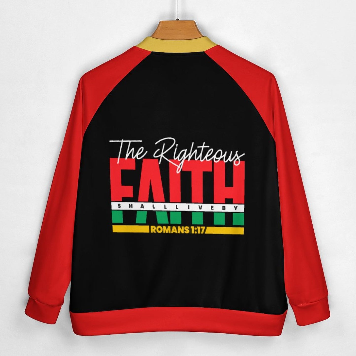 Romans 1:17 The Righteous Shall Live By Faith Men's Christian Jacket