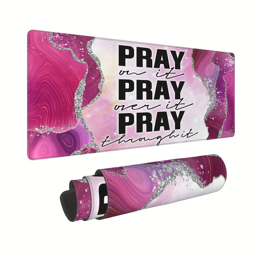 Pray On It Over It Through It Christian Computer Keyboard/Mousepad 11.8x31.5in claimedbygoddesigns