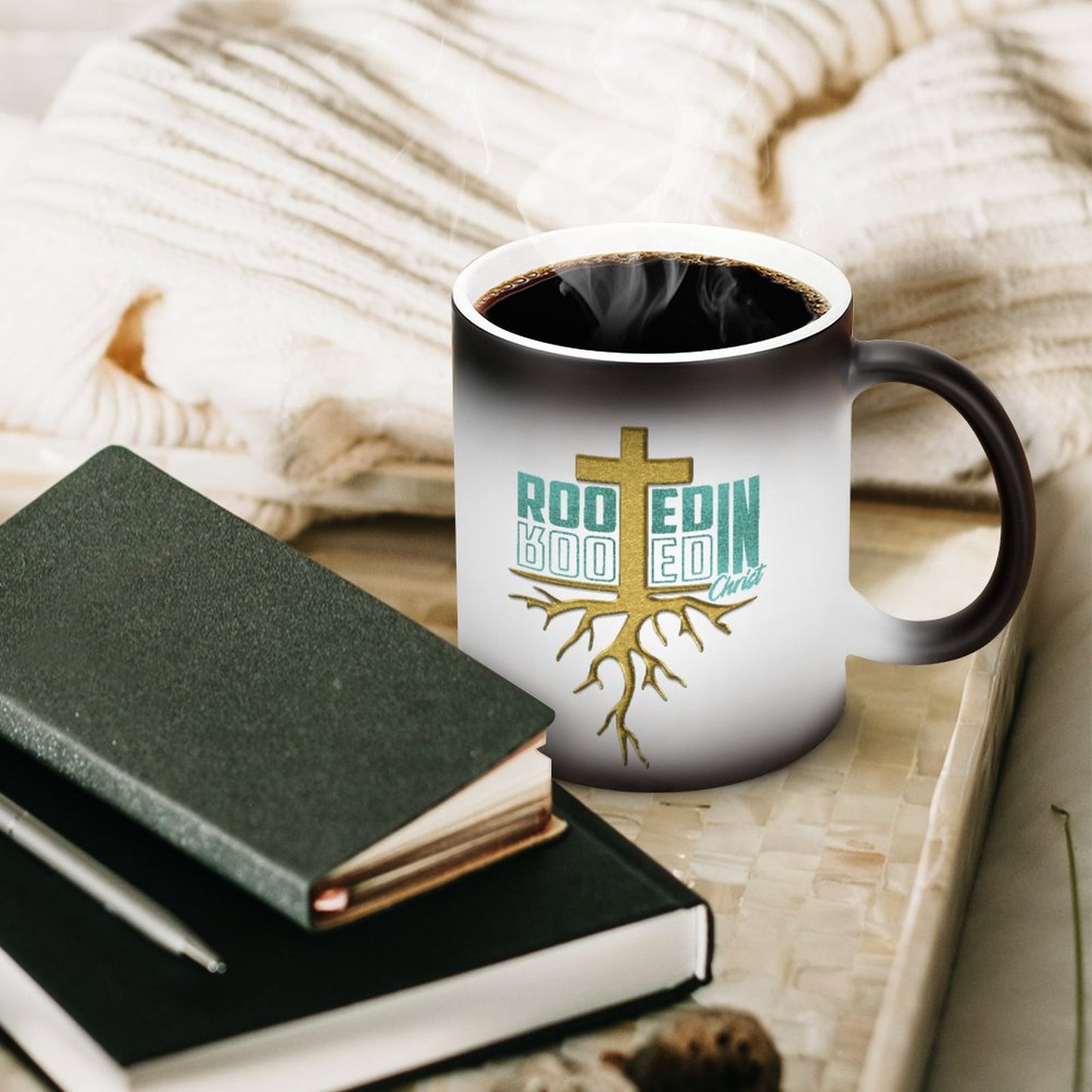 Rooted In Christ Christian Color Changing Mug (Dual-sided)