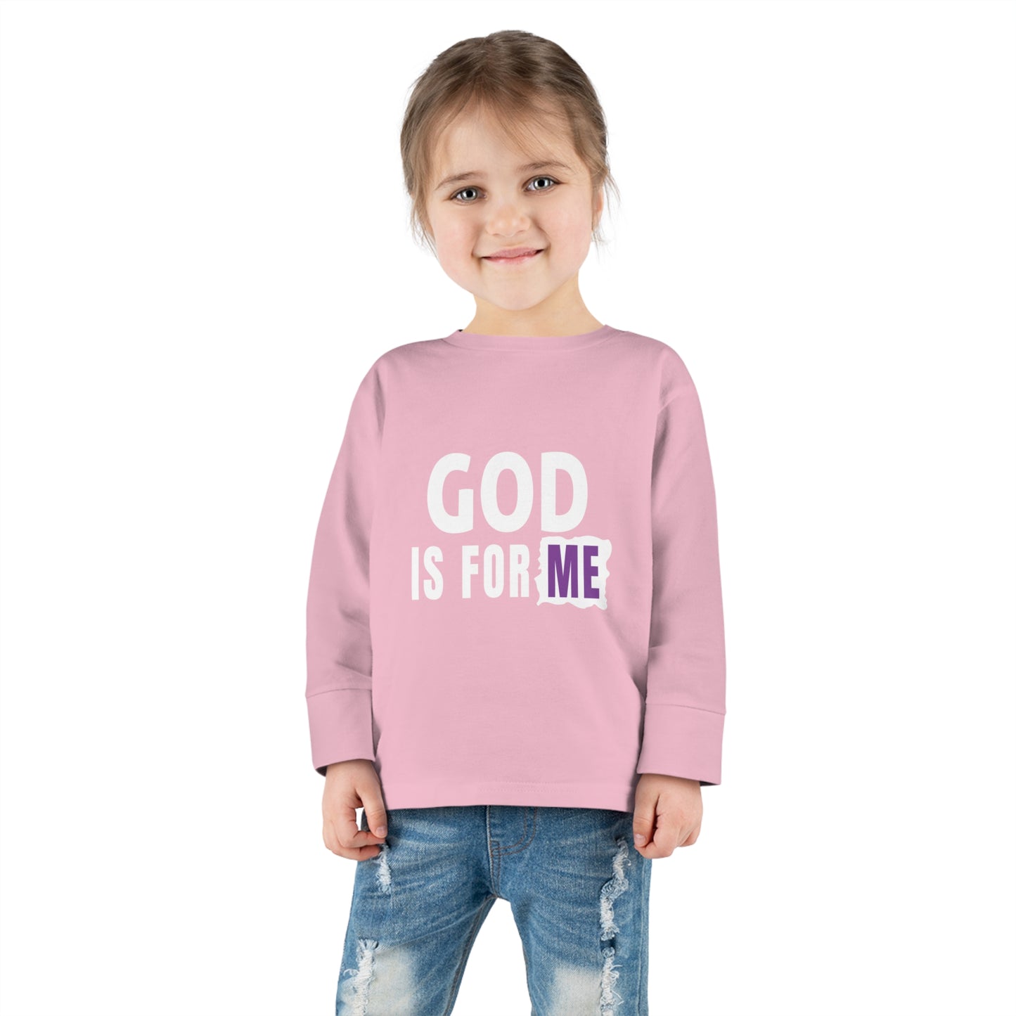 God Is For Me Toddler Christian Sweatshirt Printify