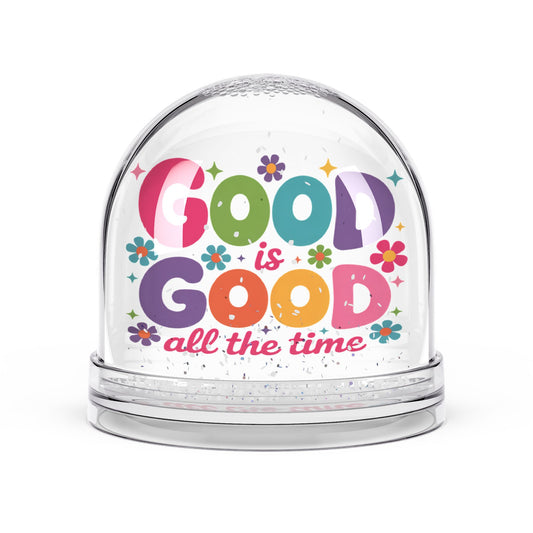 Christian Snow Globe, Religious Home Decor, Inspirational Gift, Christmas Decoration, He Is Good All The Time - ClaimedbyGodDesigns
