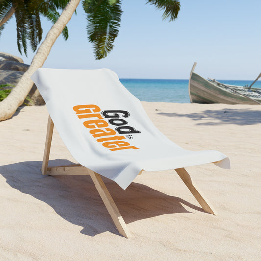 God Is Greater Christian Beach Towel Printify