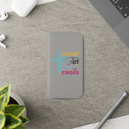 Condemned By Sin Freed By The Cross Phone Flip Cases - ClaimedbyGodDesigns