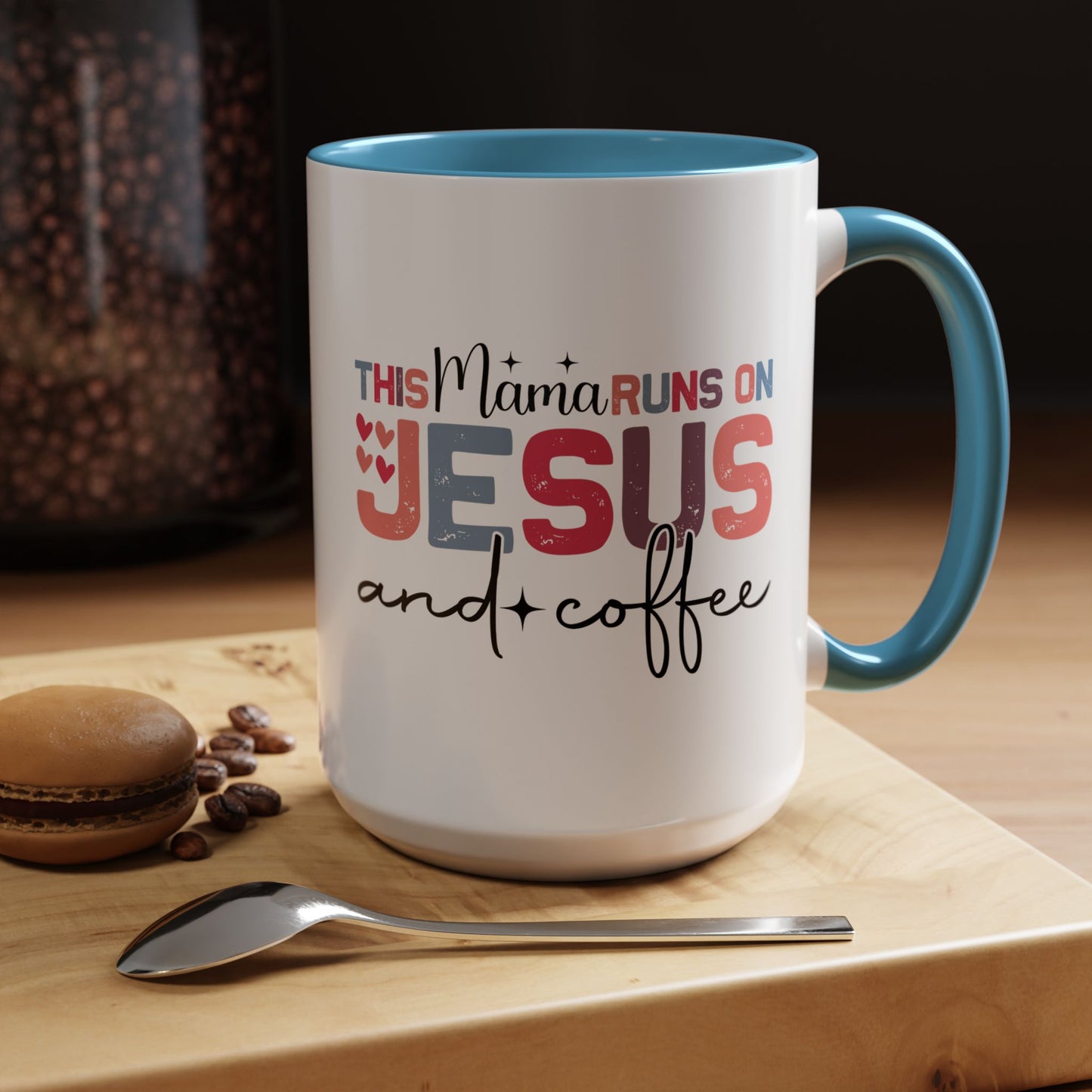 Christian Ceramic Mug - This Mama Runs On Him & Coffee Christian Accent Coffee Mug (11, 15oz)