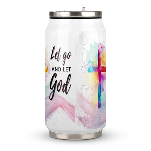 Let Go And Let God Christian Stainless Steel Tumbler with Straw SALE-Personal Design