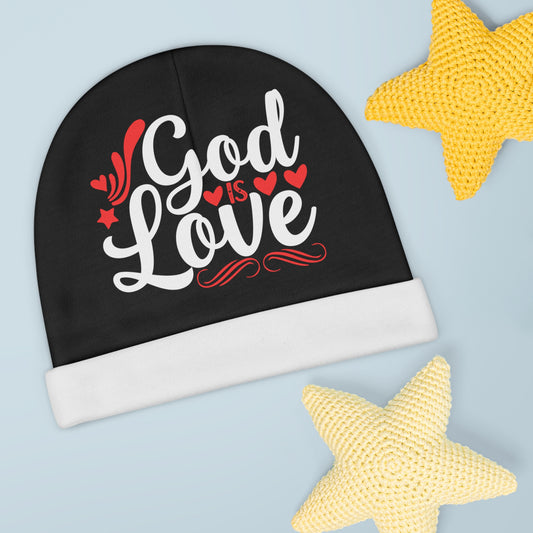 God Is Love Christian Baby Beanie (AOP) Printify