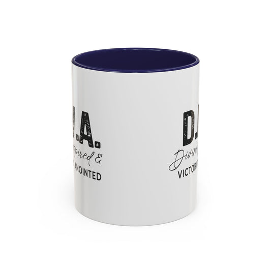 Christian Ceramic Mug - DIVA Divinely Inspired Victoriously Anointed Accent Coffee Mug (11, 15oz)