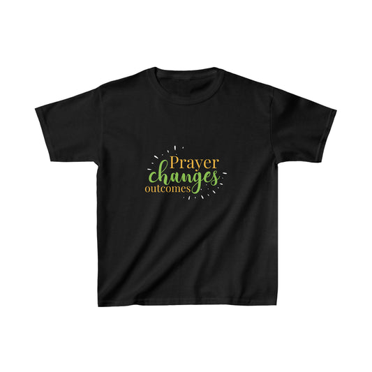 Prayer Changes Outcomes Youth Christian T-Shirt Printify