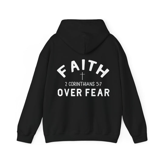 Faith Over Fear 3 Crosses Unisex Christian Hooded Pullover Sweatshirt