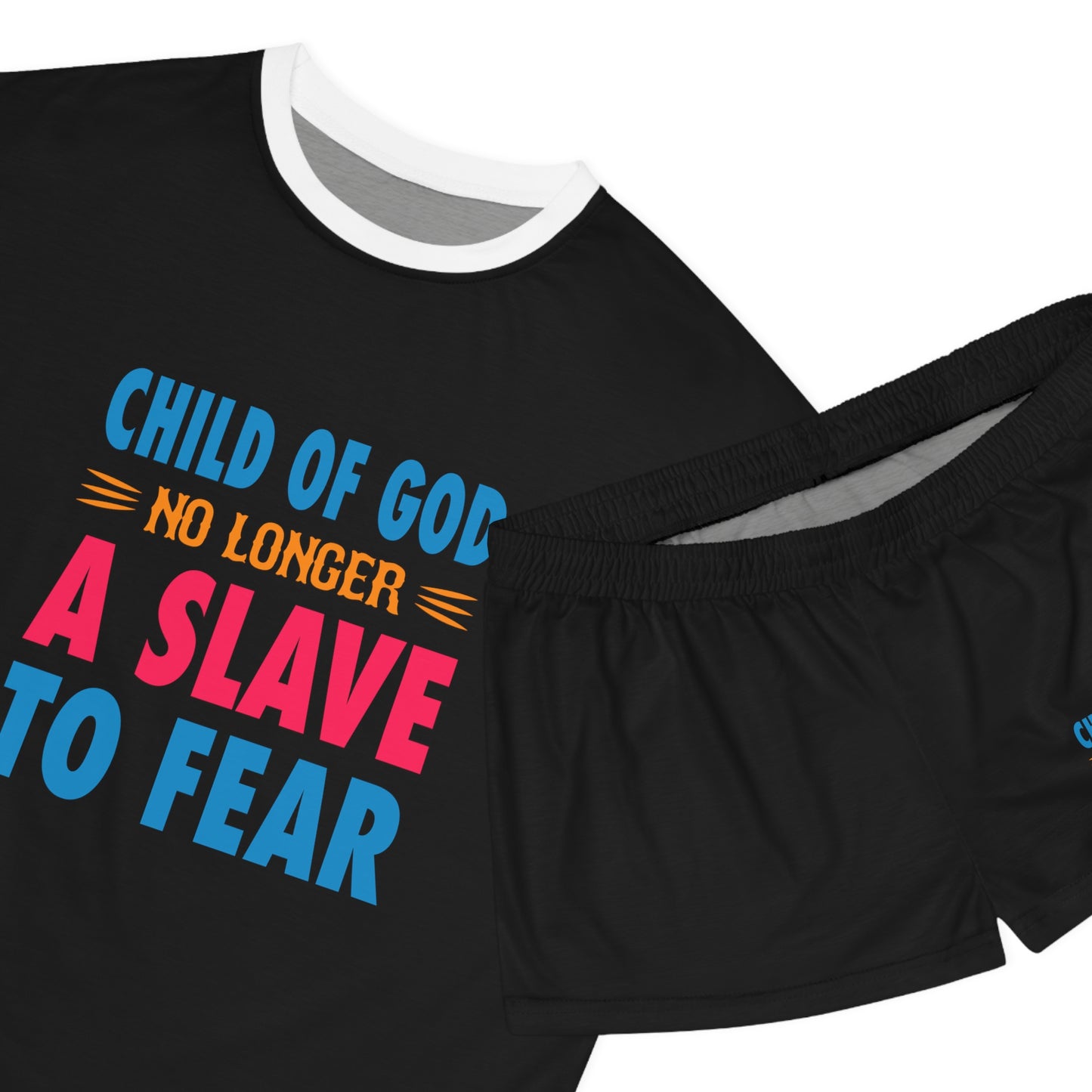Child Of God No Longer A Slave To Fear Women's Christian Short Pajama Set Printify
