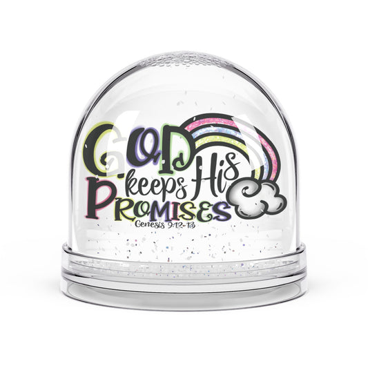 Christian Snow Globe, Religious Home Decor, Inspirational Gift, Christmas Decoration, He Keeps His Promises - ClaimedbyGodDesigns
