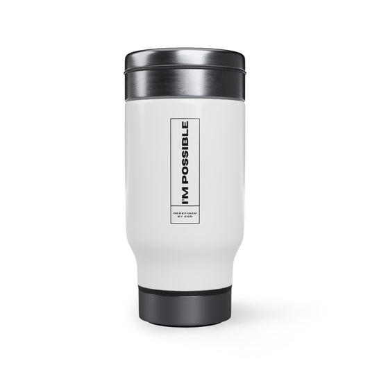 I'm Possible Redefined By God Travel Mug with Handle, 14oz (2) Printify