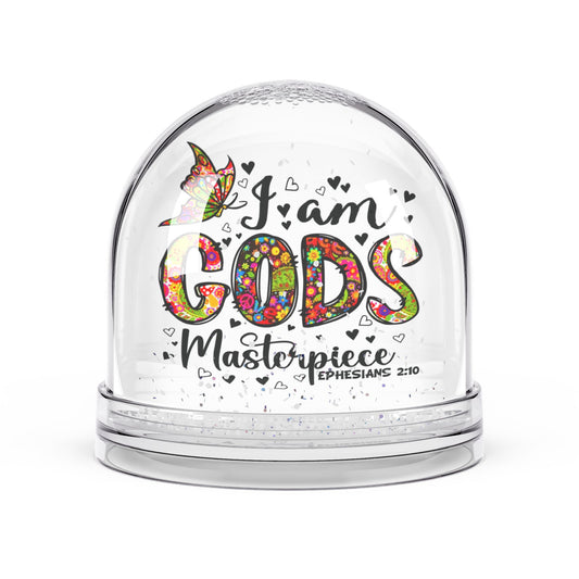 Christian Snow Globe, Religious Home Decor, Inspirational Gift, Christmas Decoration, You Are His Masterpiece - ClaimedbyGodDesigns