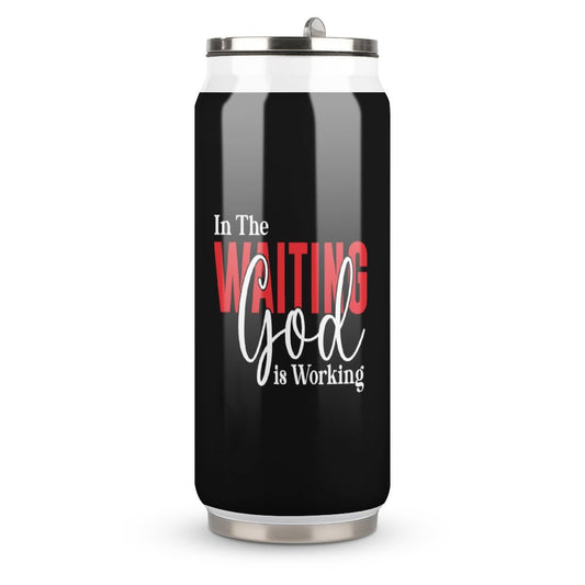 In The Waiting God Is Working Christian Stainless Steel Tumbler with Straw SALE-Personal Design