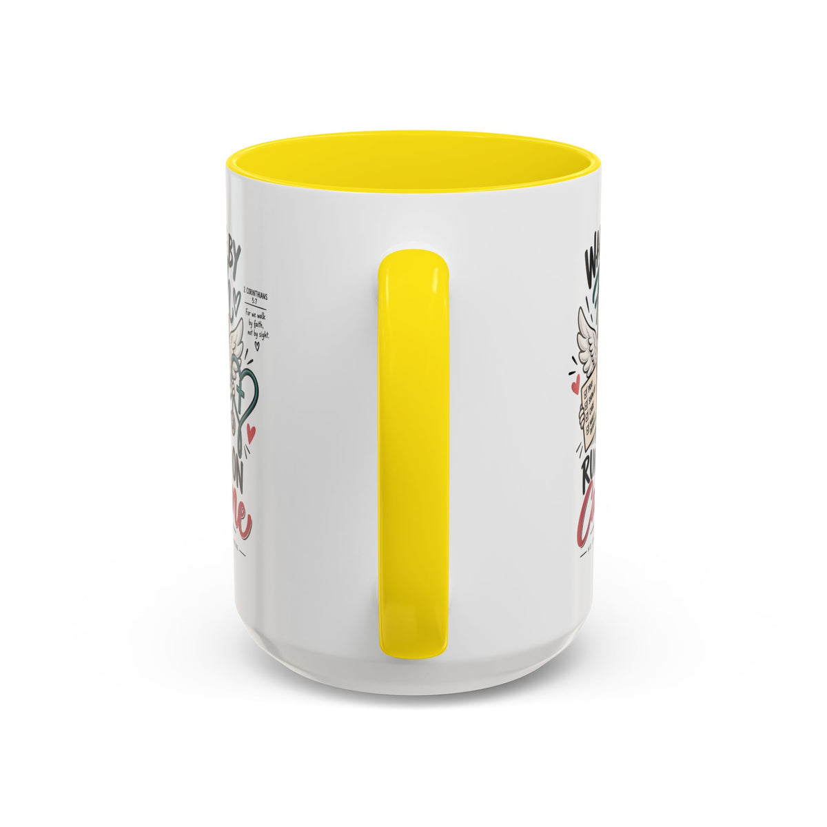 Walking By Faith, Running On Caffeine Coffee Mug (Accent)
