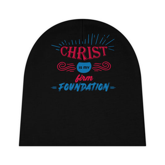 Christ Is My Firm Foundation Baby Beanie (AOP) Printify