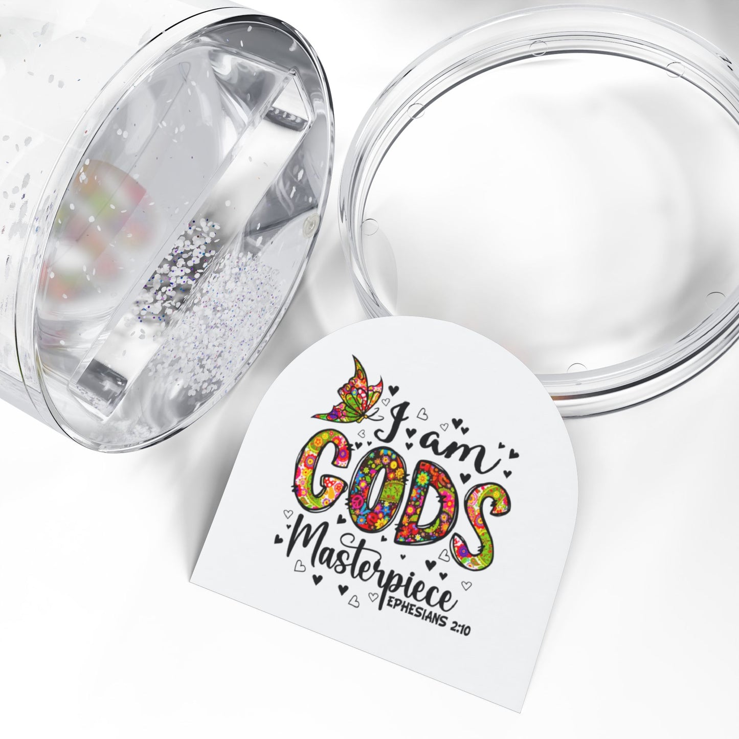 Christian Snow Globe, Religious Home Decor, Inspirational Gift, Christmas Decoration, You Are His Masterpiece - ClaimedbyGodDesigns