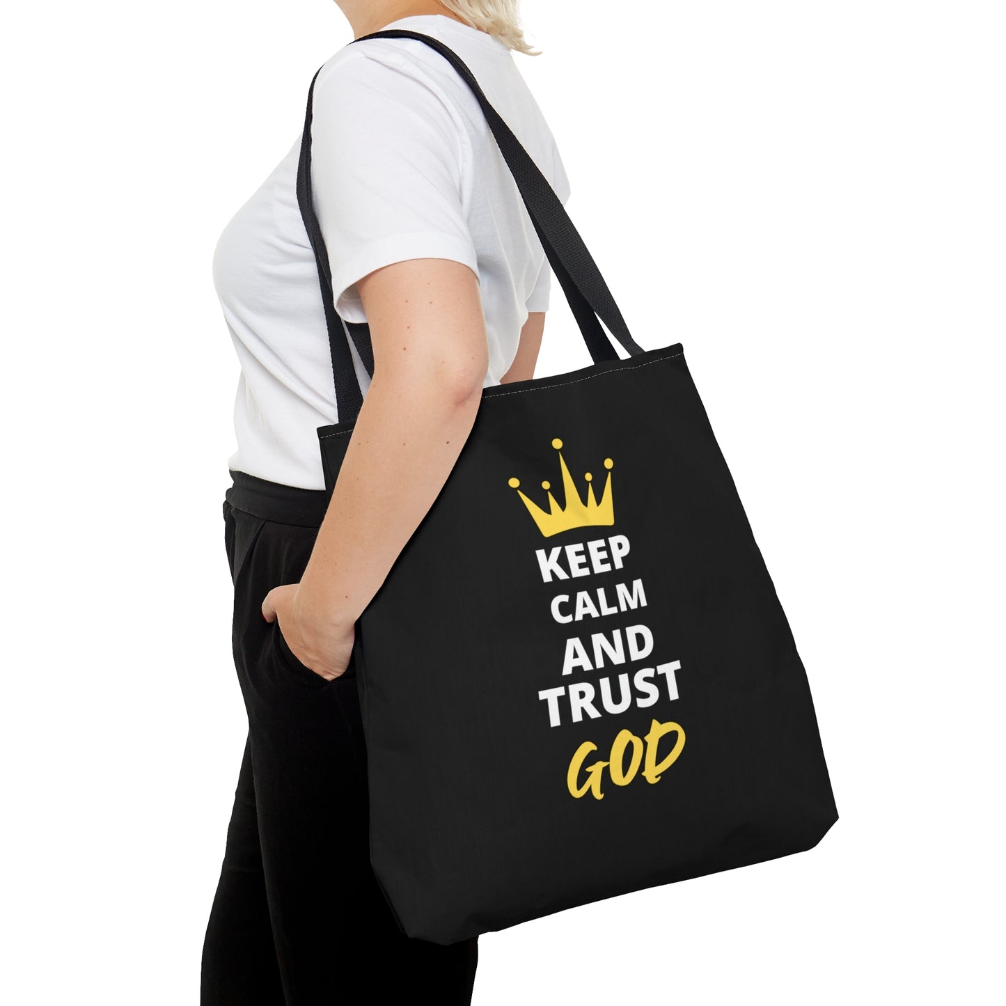 Keep Calm And Trust God Christian Tote Bag Printify