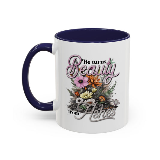 Christian Ceramic Mug- Beauty From Ashes Accent Coffee Mug (11, 15oz)