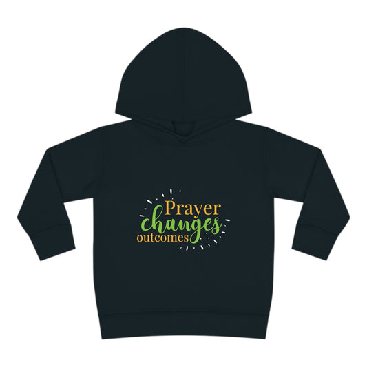 Prayer Changes Outcomes Toddler Christian Pullover Fleece Hoodie Printify