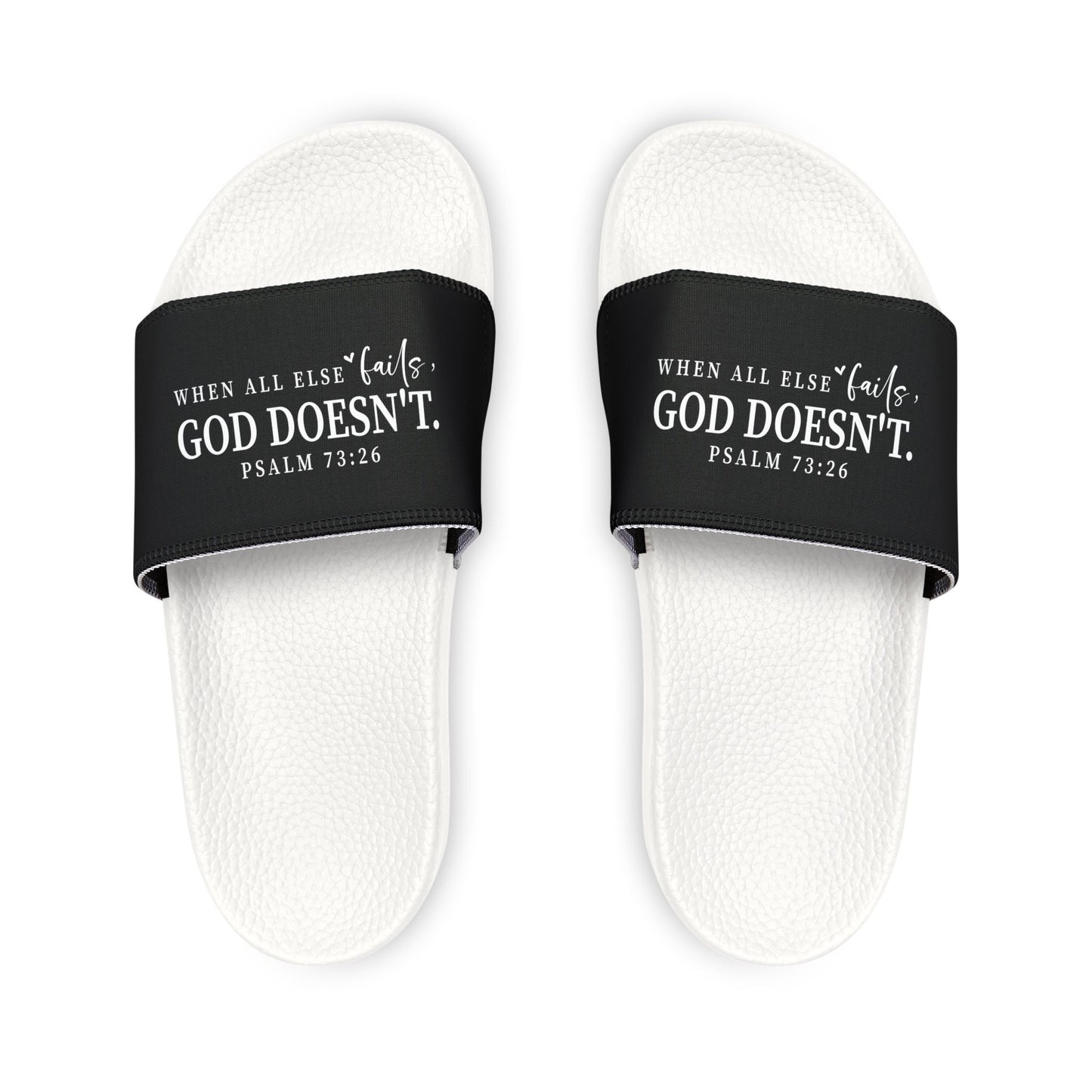 When All Else Fails He Doesn't Men's PU Christian Slide Sandals