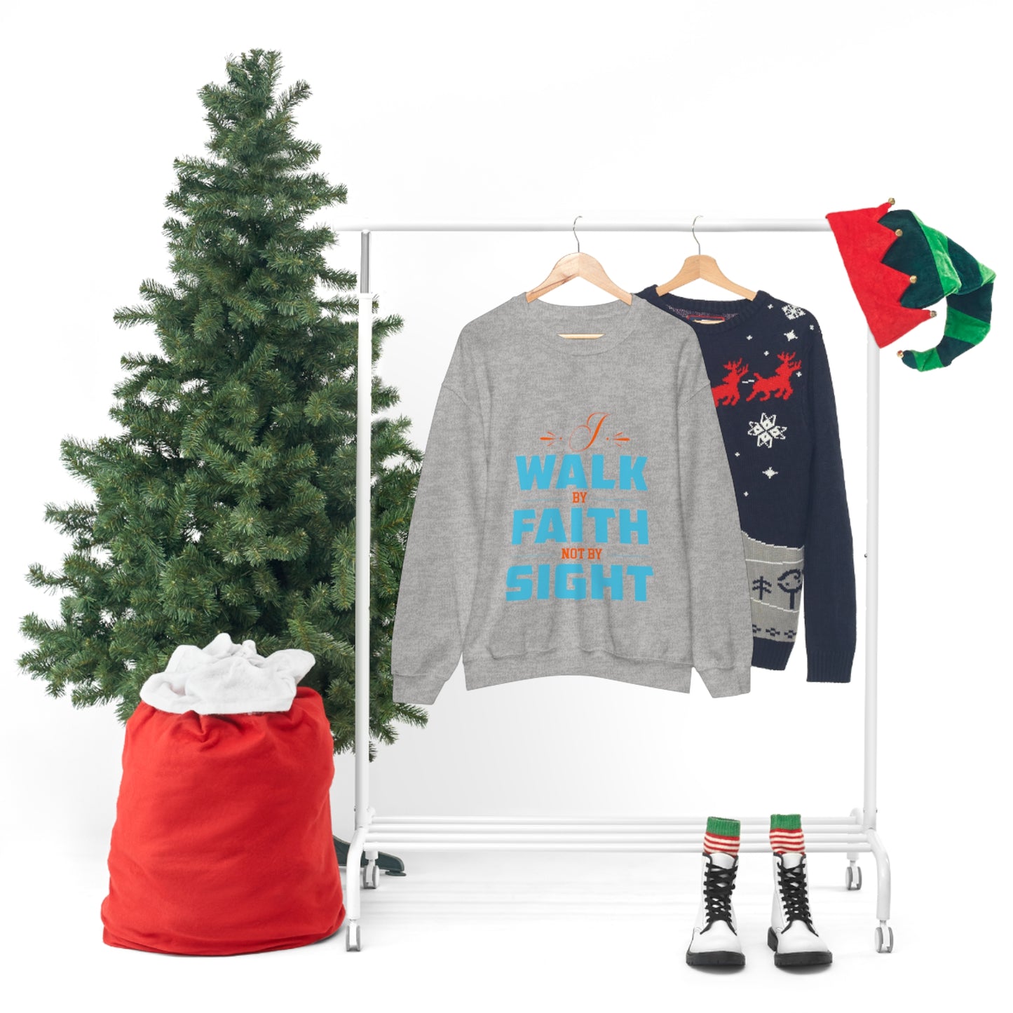I Walk By Faith Not By Sight Unisex Heavy Blend™ Crewneck Sweatshirt