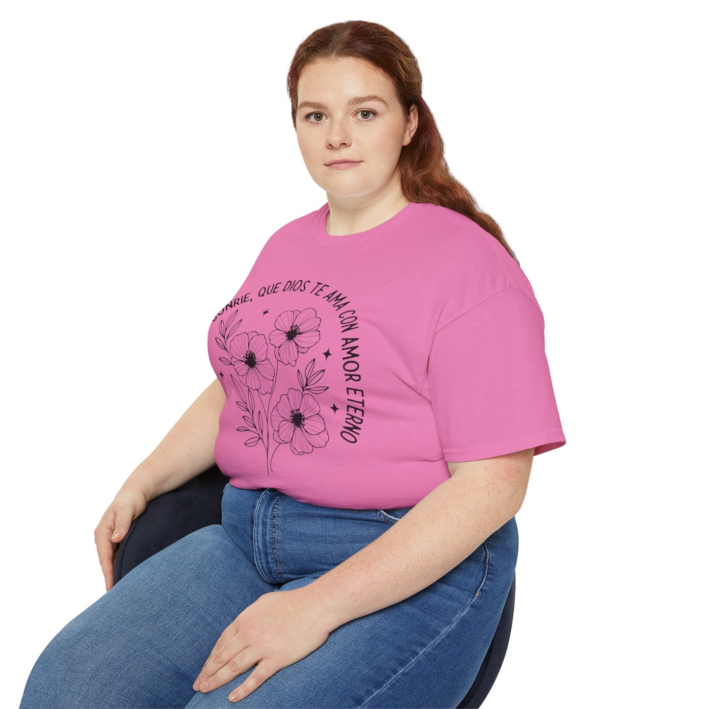 SONRIE QUE DIOS TE AMA CON AMOR ETERNO Christian Spanish Unisex T-shirt Printify