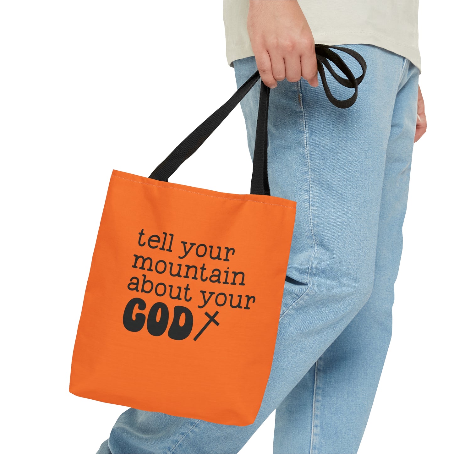 Tell Your Mountain About Your God Christian Tote Bag Printify