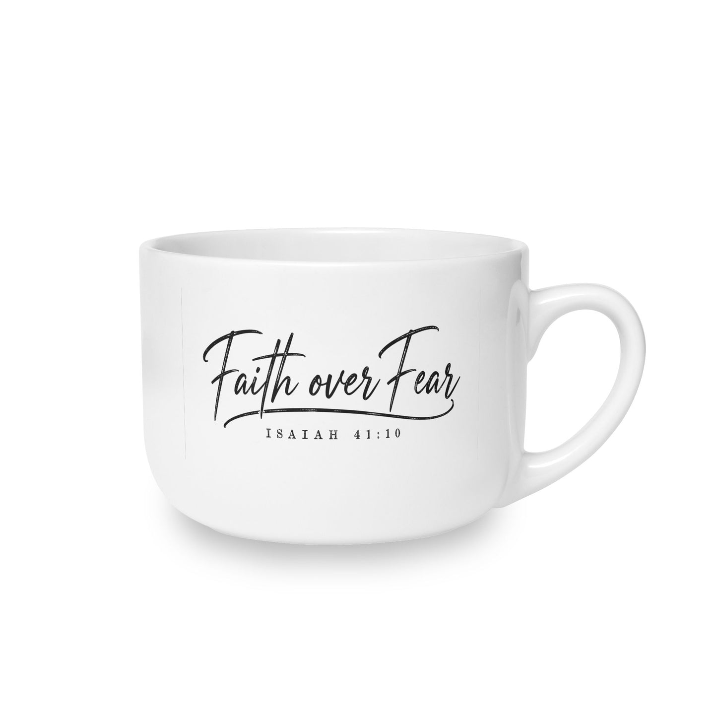 Faith Over Fear 25oz Christian Ceramic Latte Mug