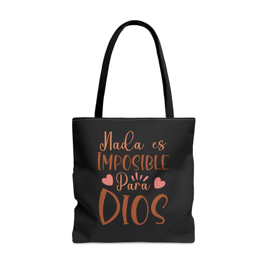 NADA ES IMPOSIBLE PARA DIOS Christian SPANISH Tote Bag Printify
