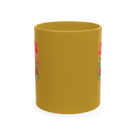 Ceramic Mug — "Jesus Sweetens My Life" Strawberry Faith Coffee Cup