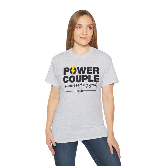 POWER COUPLE POWERED BY GOD Unisex Christian Ultra Cotton Tee Printify