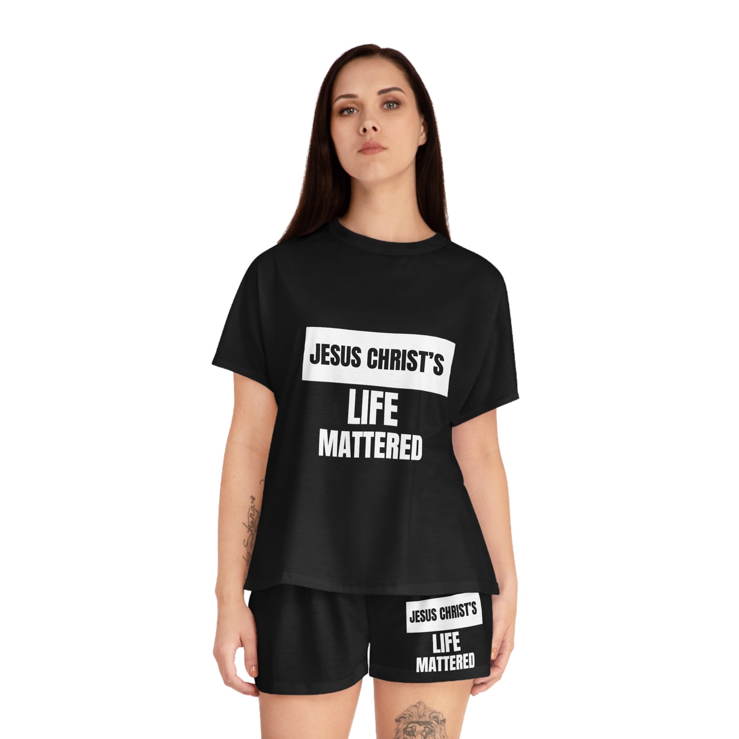 Jesus Christ's Life Mattered Women's Christian Short Pajama Set Printify