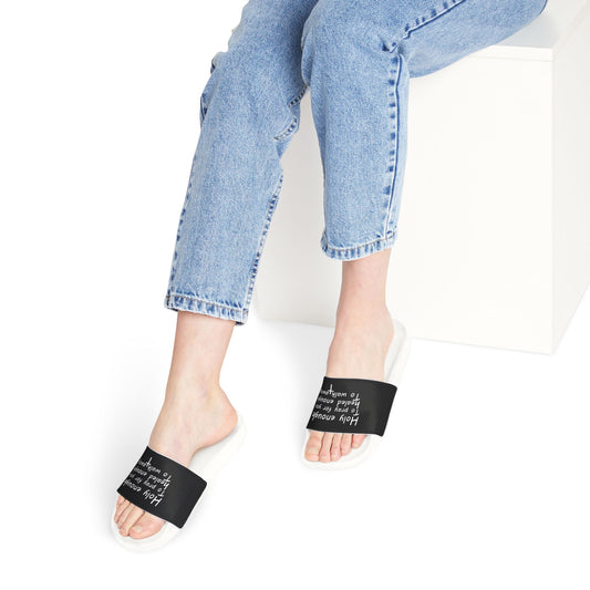 Inspirational Women's Sandals - Quote Slide - On Footwear for Comfort & Style - ClaimedbyGodDesigns