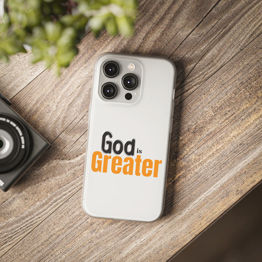 God Is Greater Christian Flexi Phone Case Printify