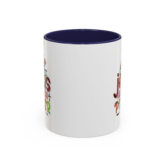 Christian Ceramic Mug- Coffee Prayer Accent Coffee Mug (11, 15oz)