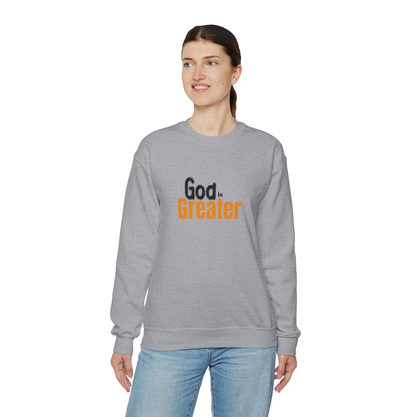 God Is Greater Christian Unisex Heavy Blend™ Crewneck Sweatshirt Printify