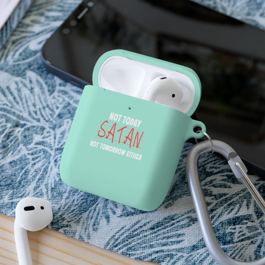 Not Today Satan Not Tomorrow Either Christian Airpod / Airpods Pro Case cover Printify
