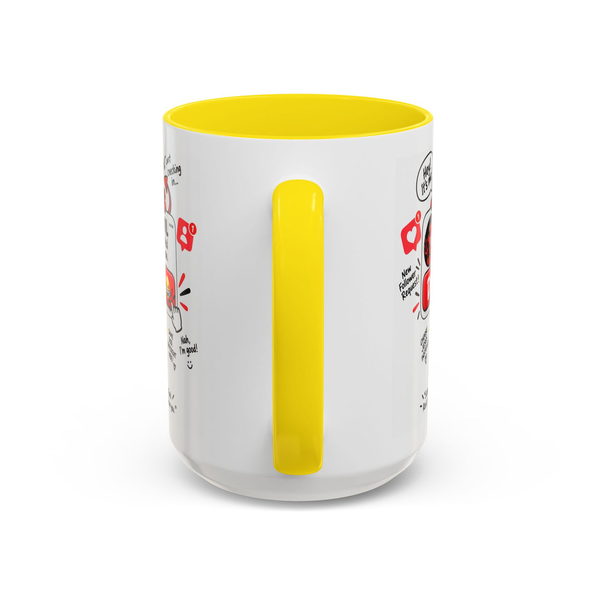 Decline the Devil Coffee Mug — "The Devil Has Requested to Follow You" (James 4:7)