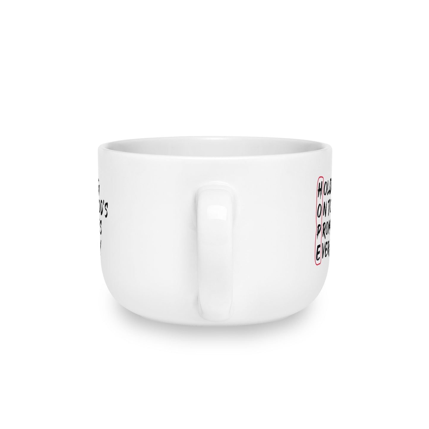 Christian Latte Mug — "Hold On" Motivational 25oz Ceramic Coffee Cup
