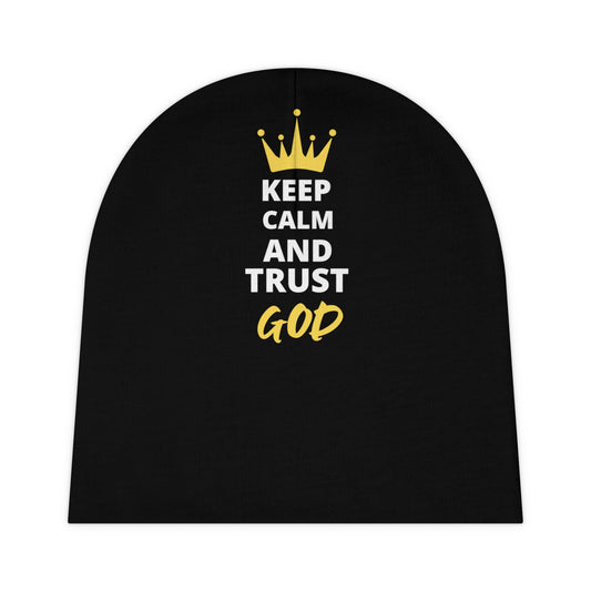 Keep Calm And Trust God Baby Beanie (AOP) Printify